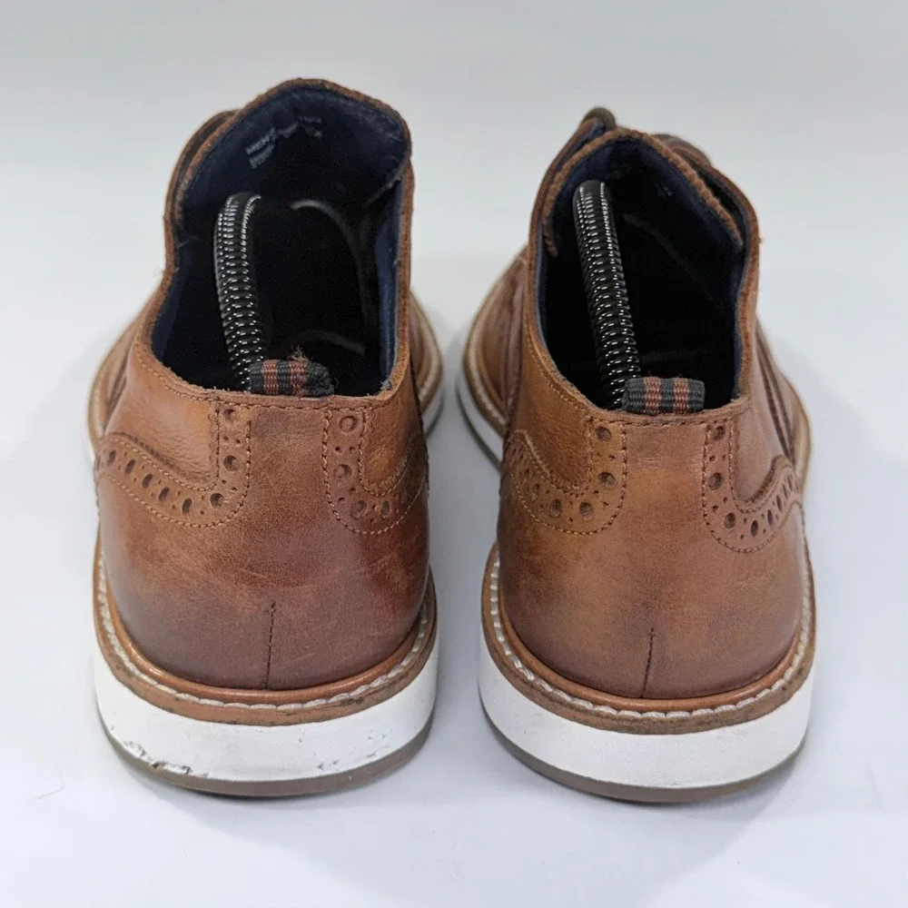 Cole Haan Grand OS Morris Oxford Shoe Men 9.5 Brown Leather Wingtip Dress Preppy